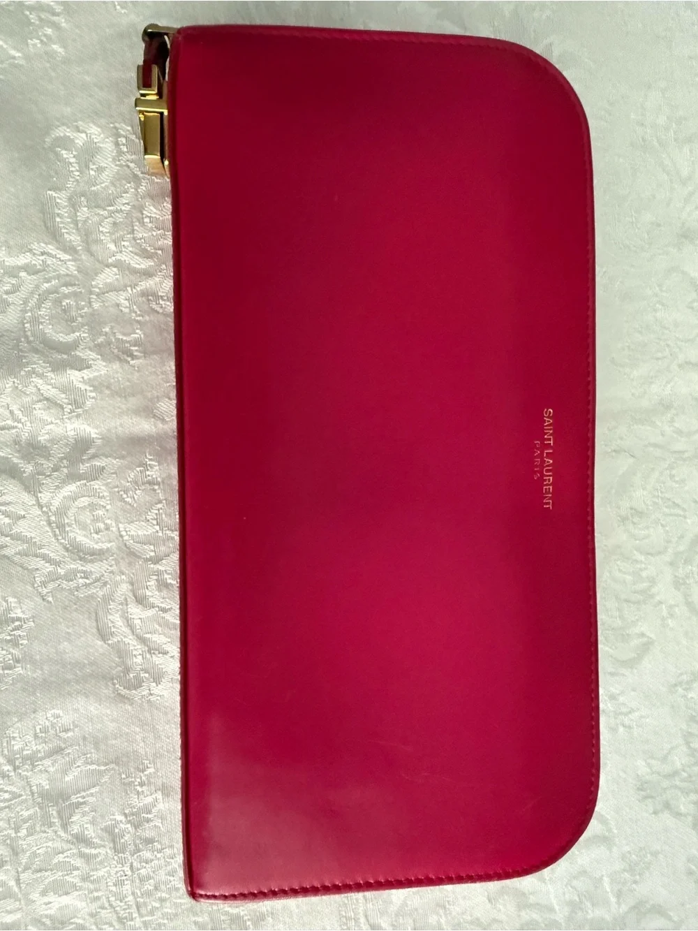Saint Laurent Pink Leather Zip Wallet with Gold Hardware - Picture 8 of 17
